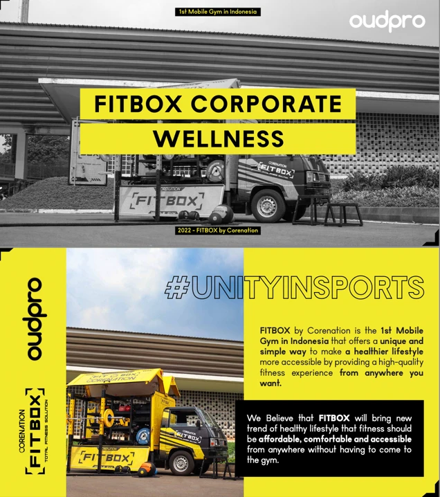 Mobile gym concept designed for corporate wellness programs.